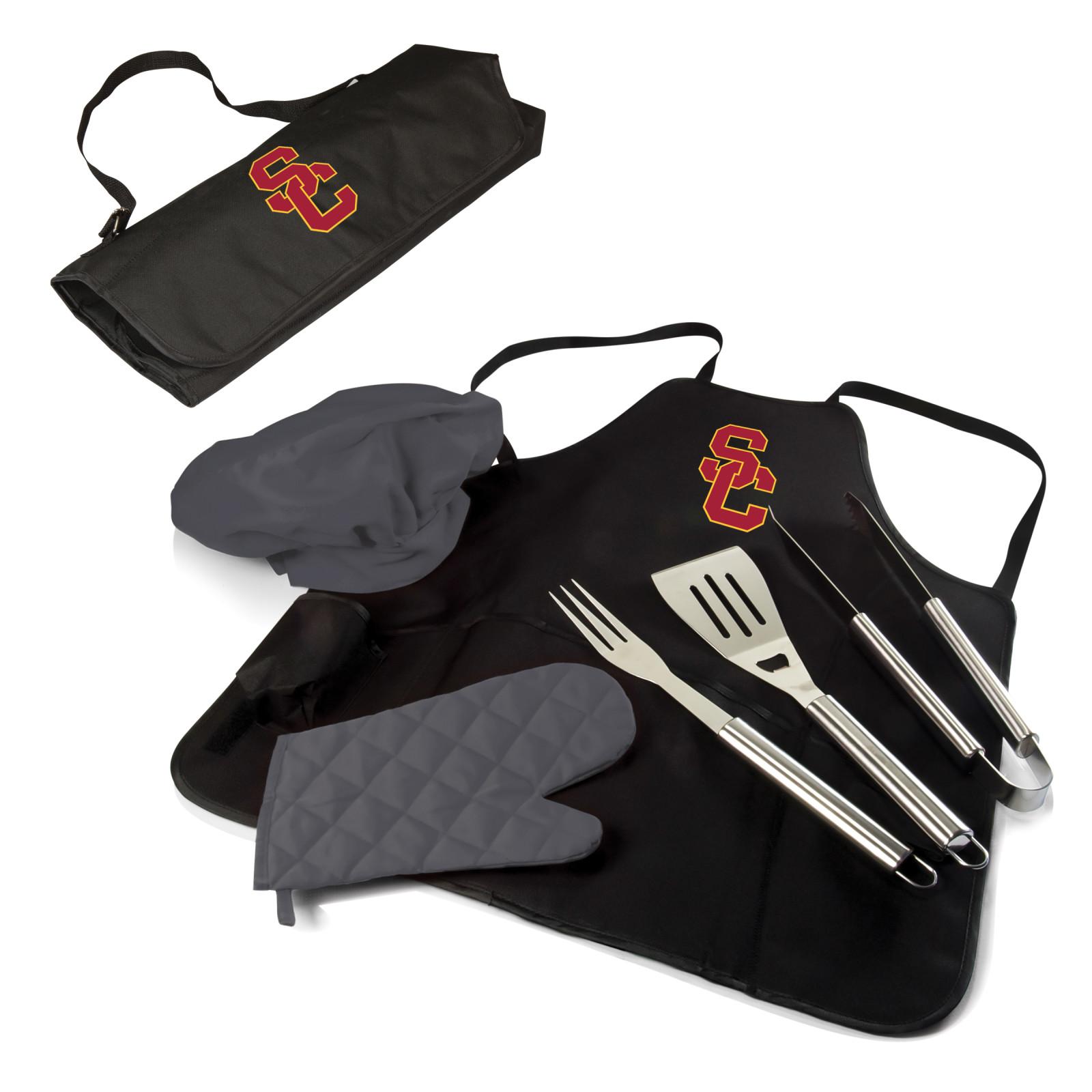 USC Trojans SC Interlock BBQ Apron Tote and Tools 4